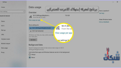 برنامج لمعرفة إستهلاك الانترنت للمشتركين
